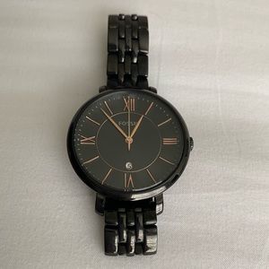 Fossil Watch Black & Rose Gold